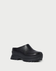 Gemma Black Leather Lug Mule | Women Loeffler Randall