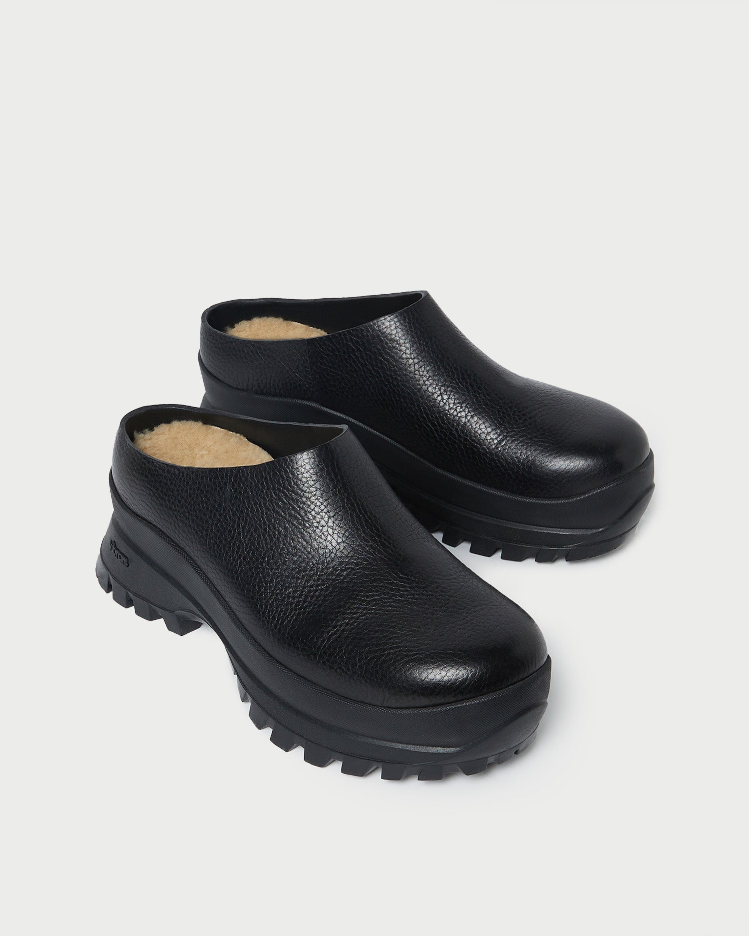 Gemma Black Leather Lug Mule | Women Loeffler Randall