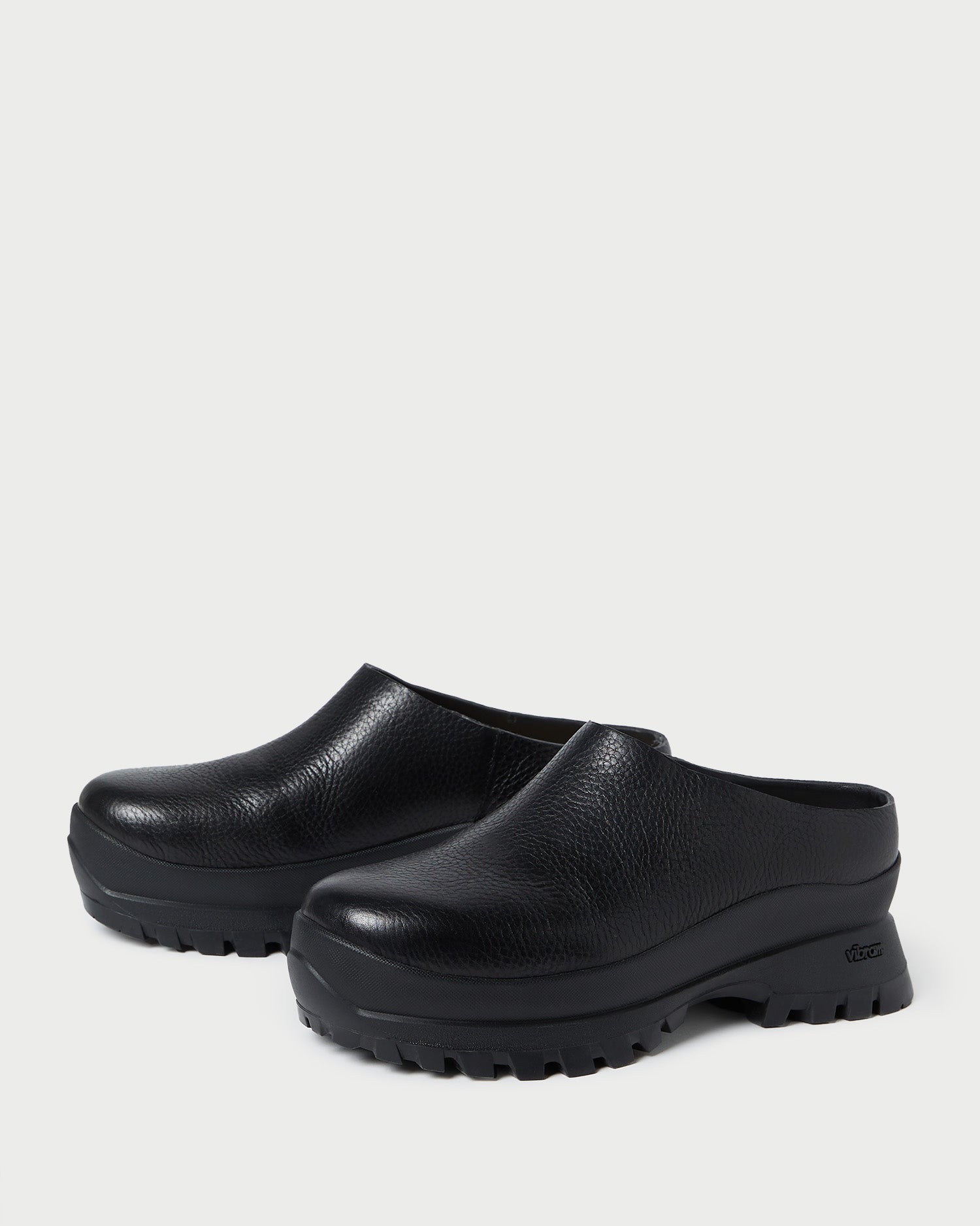 Gemma Black Leather Lug Mule | Women Loeffler Randall