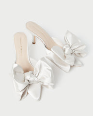 Margot Cream Satin Bow Mule | Women Loeffler Randall