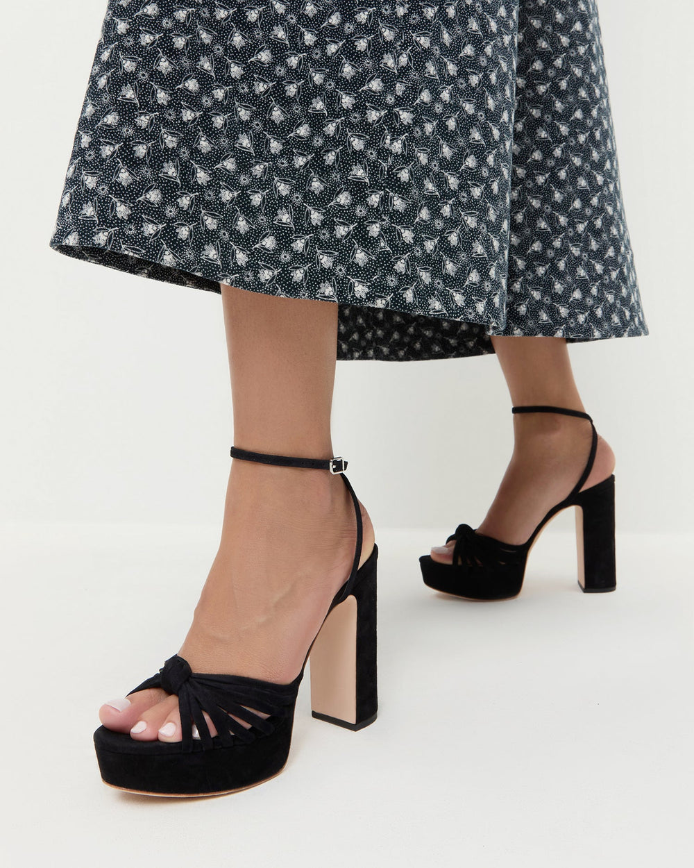 Rivka Black Suede Platform Sandal | Women Loeffler Randall