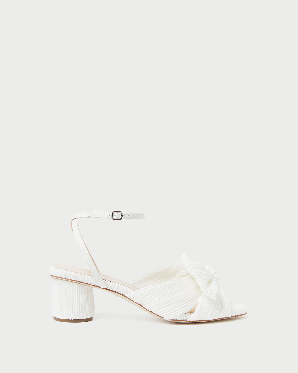 Dahlia White Pleated Bow Heel | Loeffler Randall Women