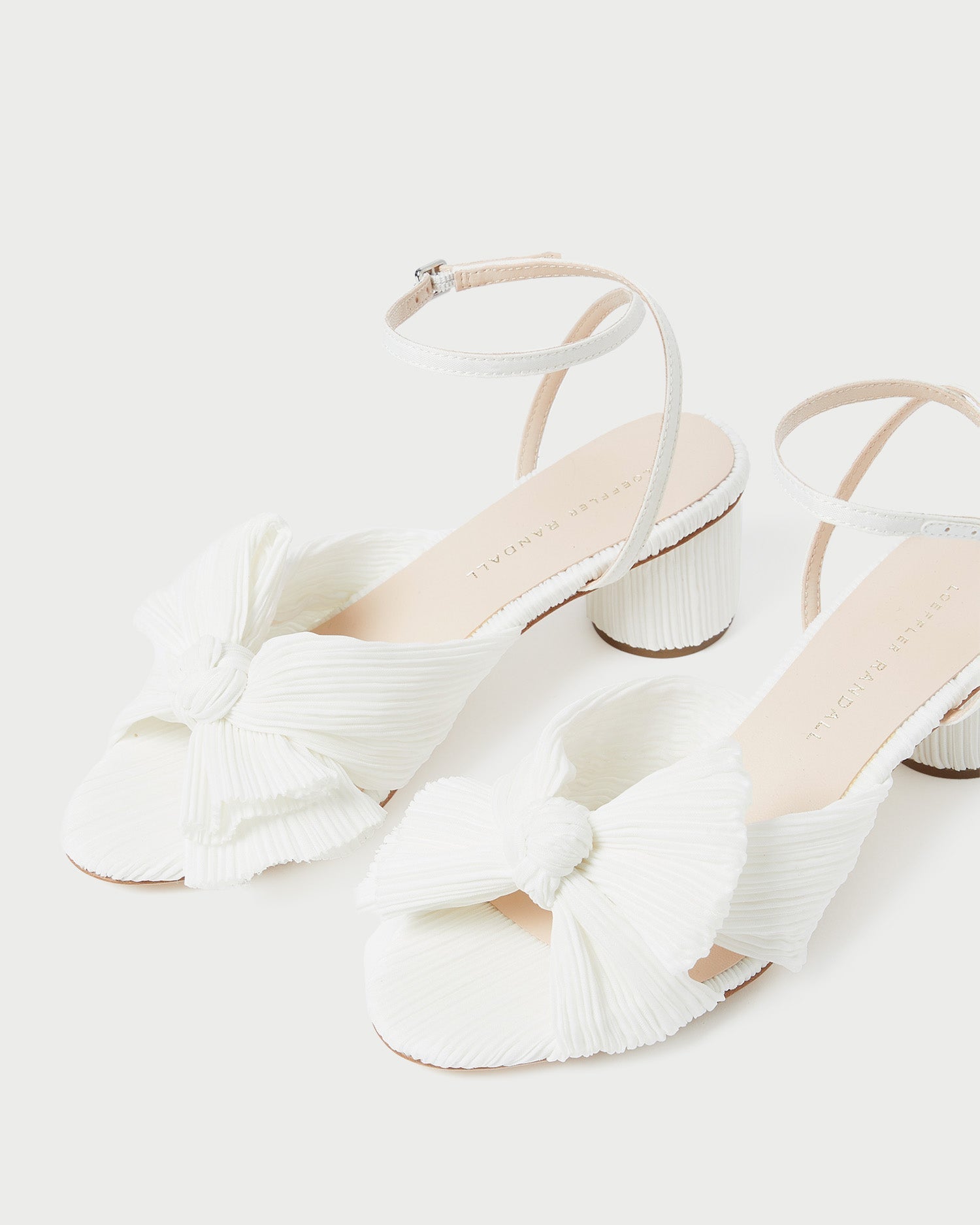 Dahlia White Pleated Bow Heel | Loeffler Randall Women