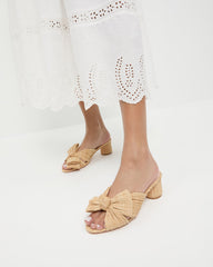 Loeffler Randall Women | Emilia Natural Pleated Bow Heel