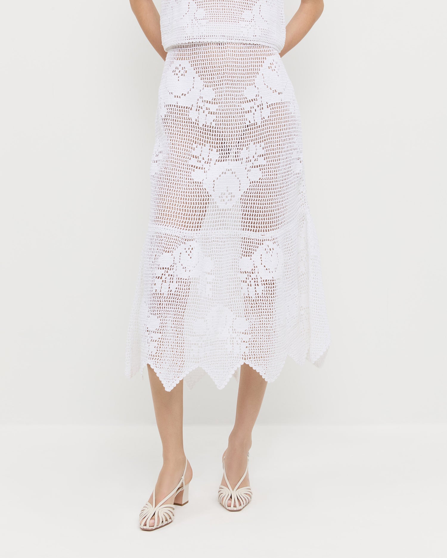 Loeffler Randall Women | Sullivan Cream Crochet Skirt