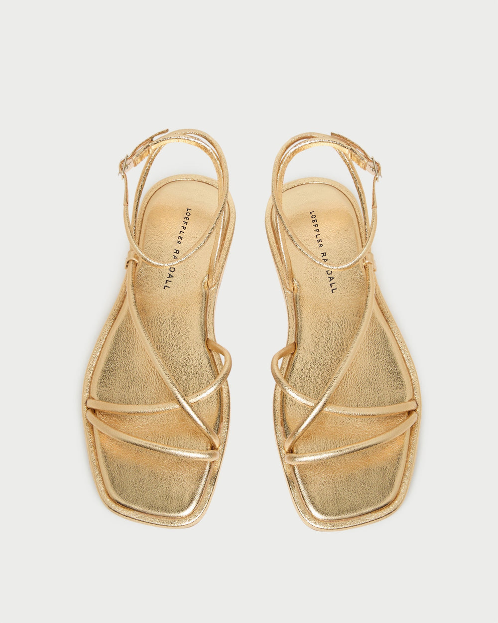 Loeffler Randall Women | Noor Gold Leather Flat Sandal