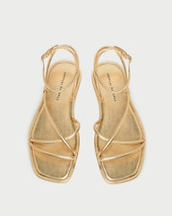 Loeffler Randall Women | Noor Gold Leather Flat Sandal