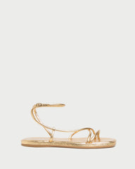 Loeffler Randall Women | Noor Gold Leather Flat Sandal