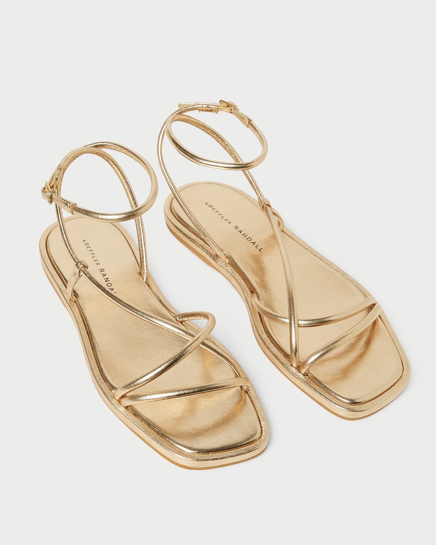 Loeffler Randall Women | Noor Gold Leather Flat Sandal