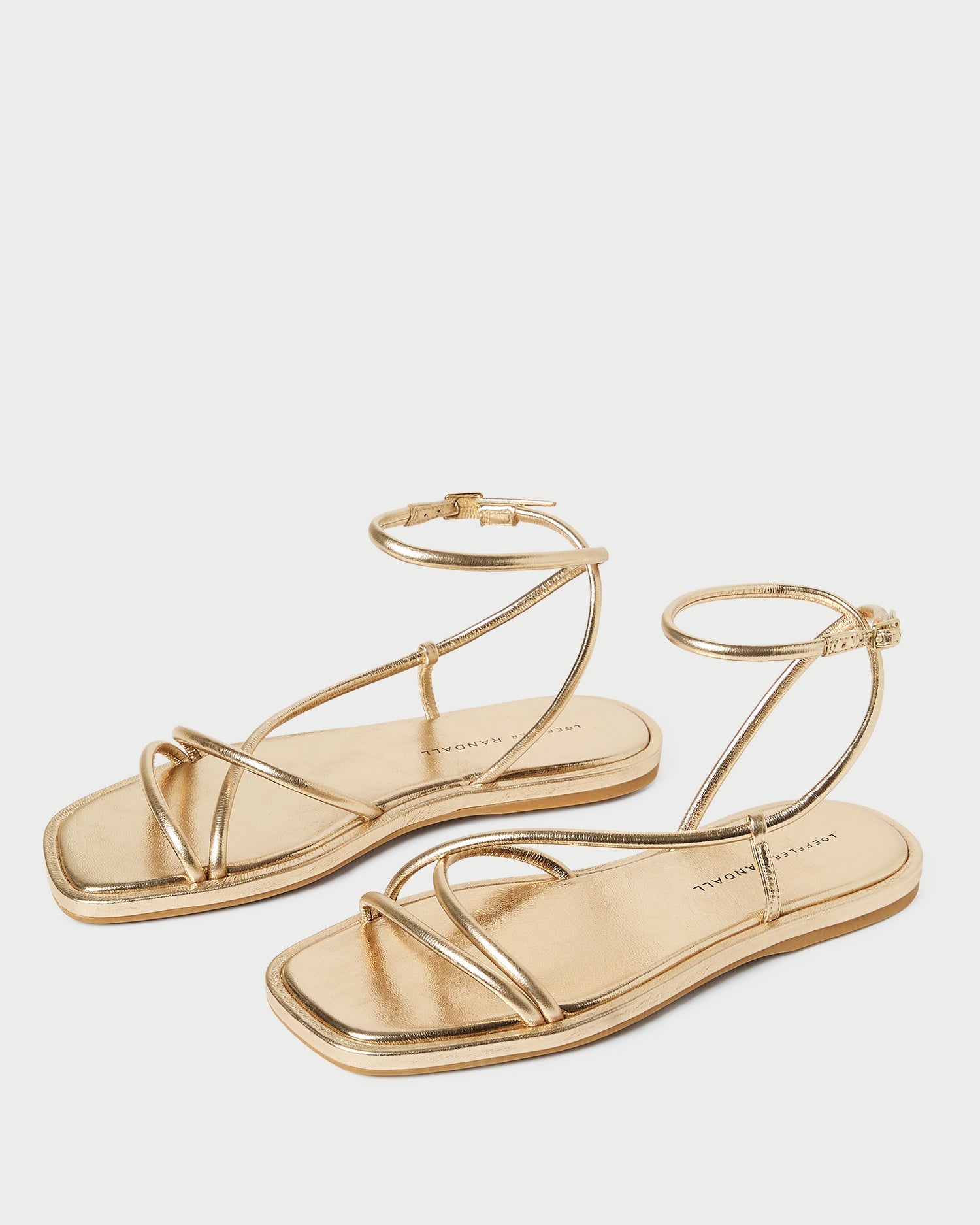 Loeffler Randall Women | Noor Gold Leather Flat Sandal