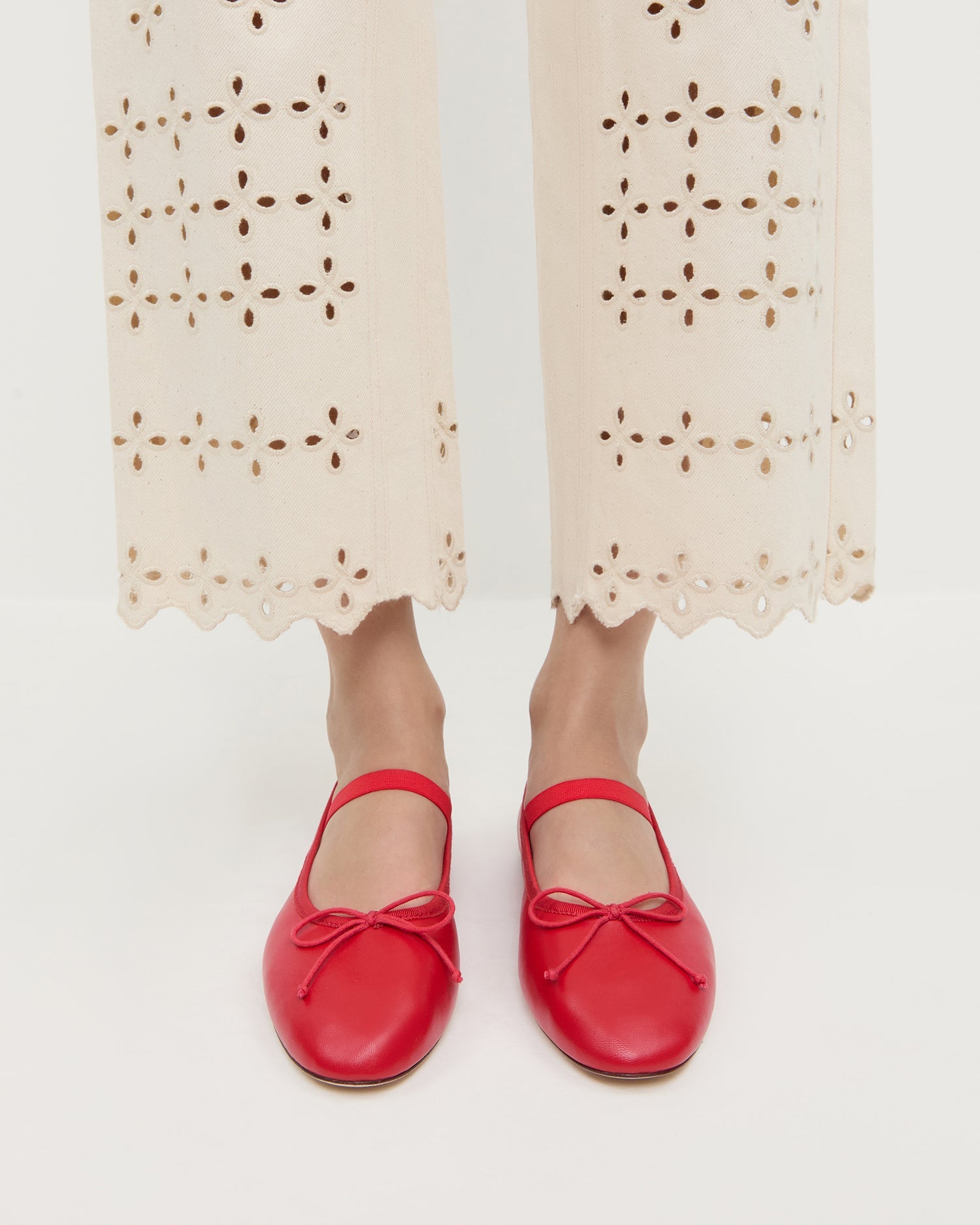 Loeffler Randall Women | Leonie Red Leather Ballet Flat