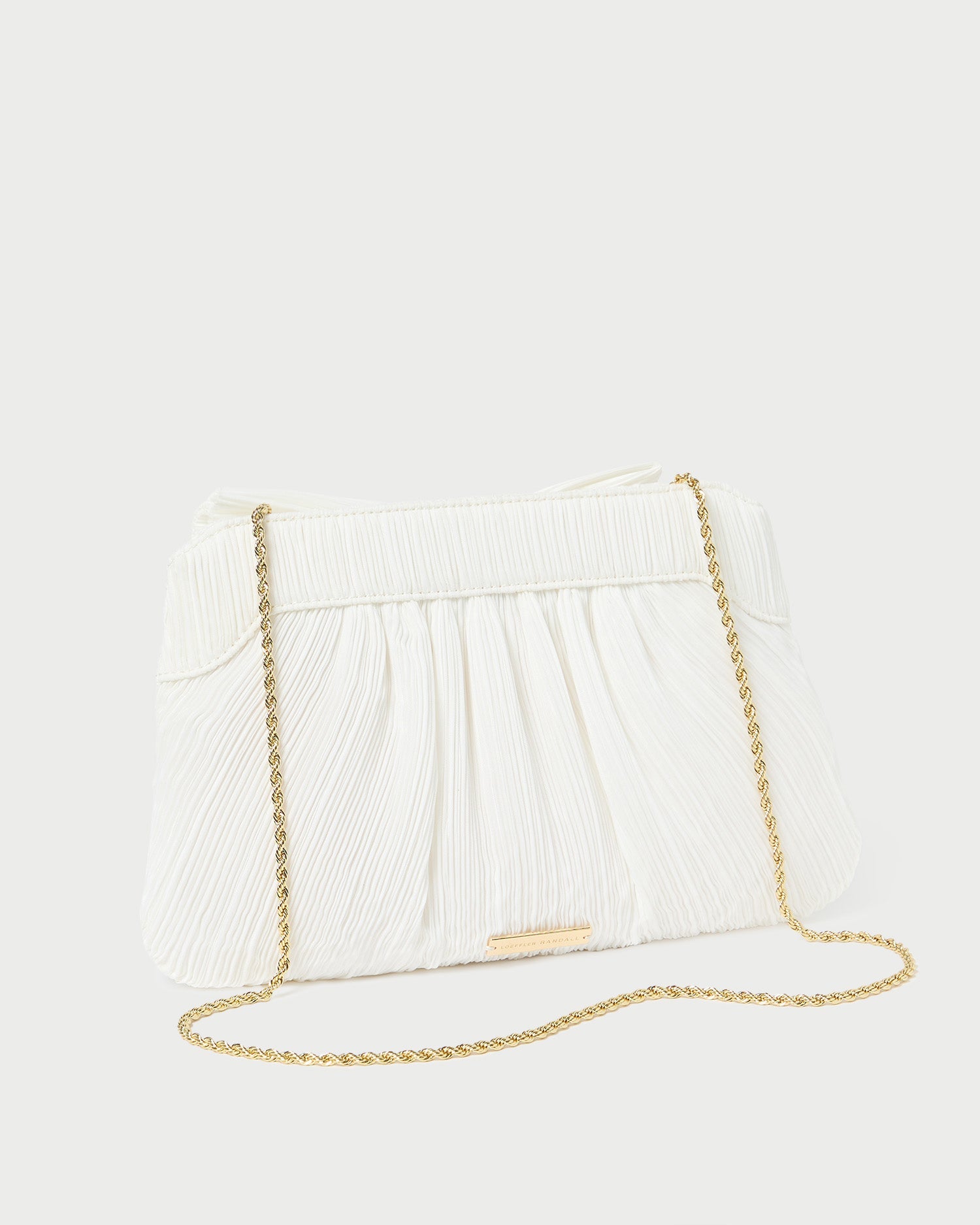 Rayne White Pleated Bow Clutch | Women Loeffler Randall