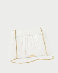Rayne White Pleated Bow Clutch | Women Loeffler Randall