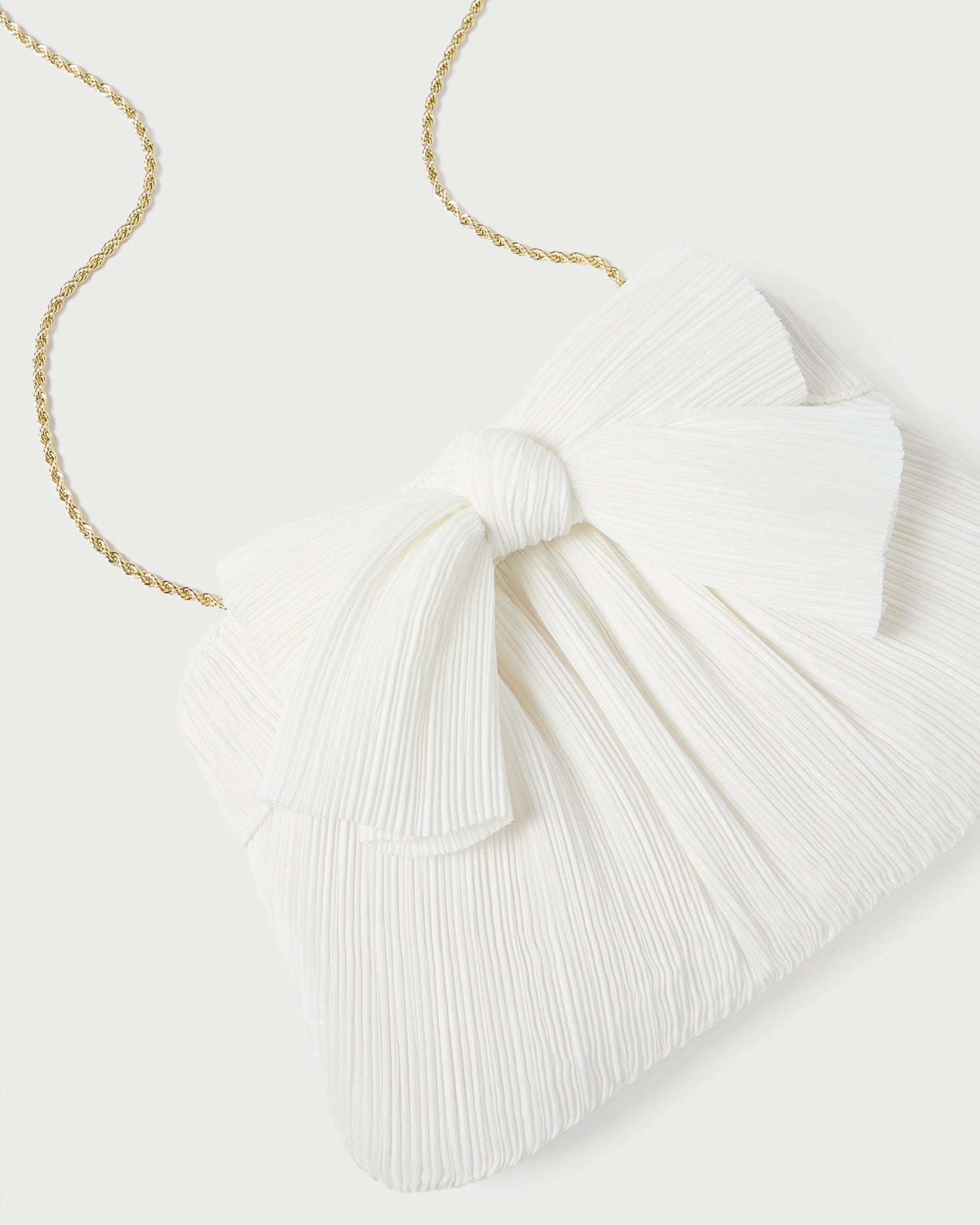 Rayne White Pleated Bow Clutch | Women Loeffler Randall