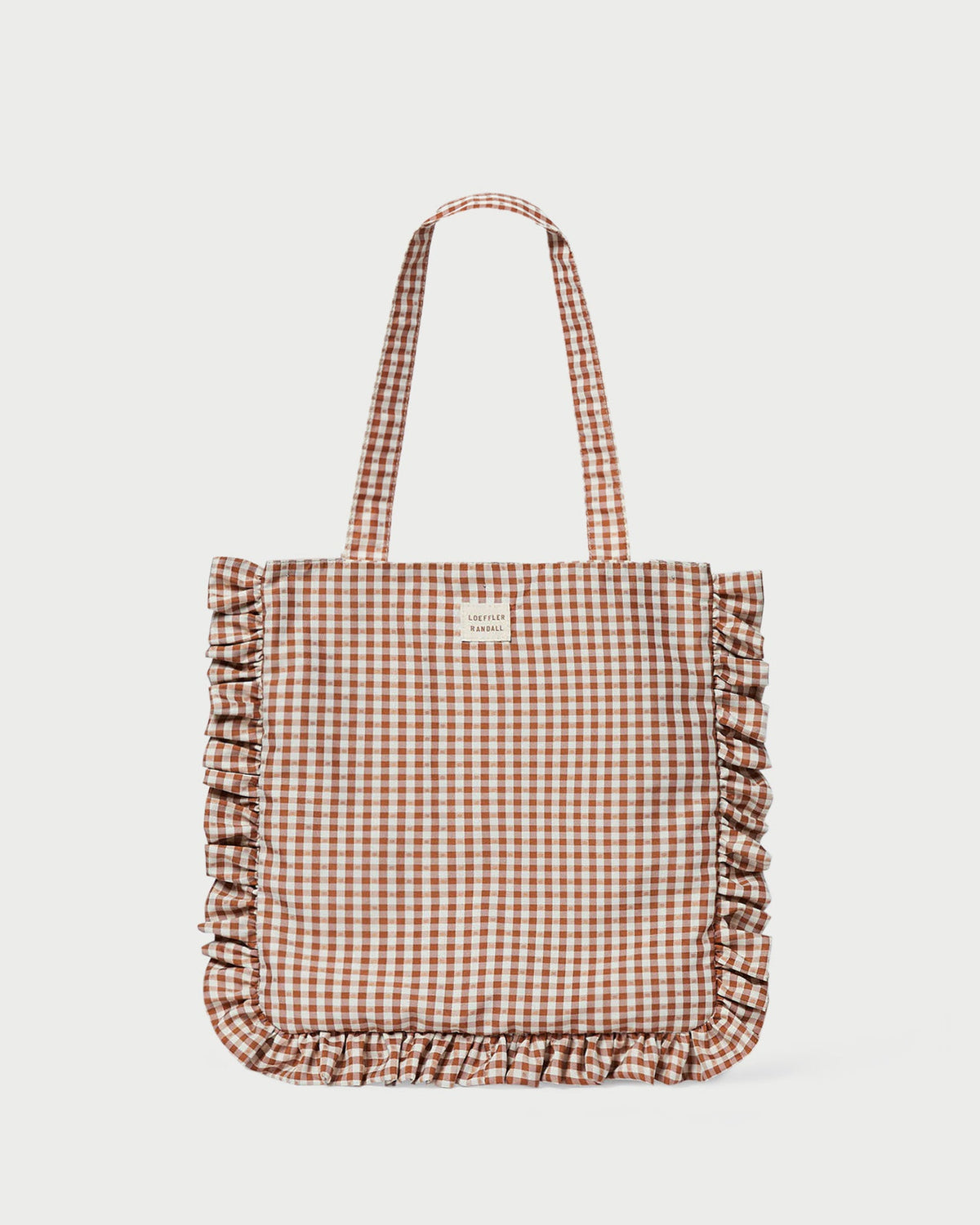 Justine Brown Gingham Ruffle Tote | Women Loeffler Randall