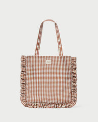 Justine Brown Gingham Ruffle Tote | Women Loeffler Randall
