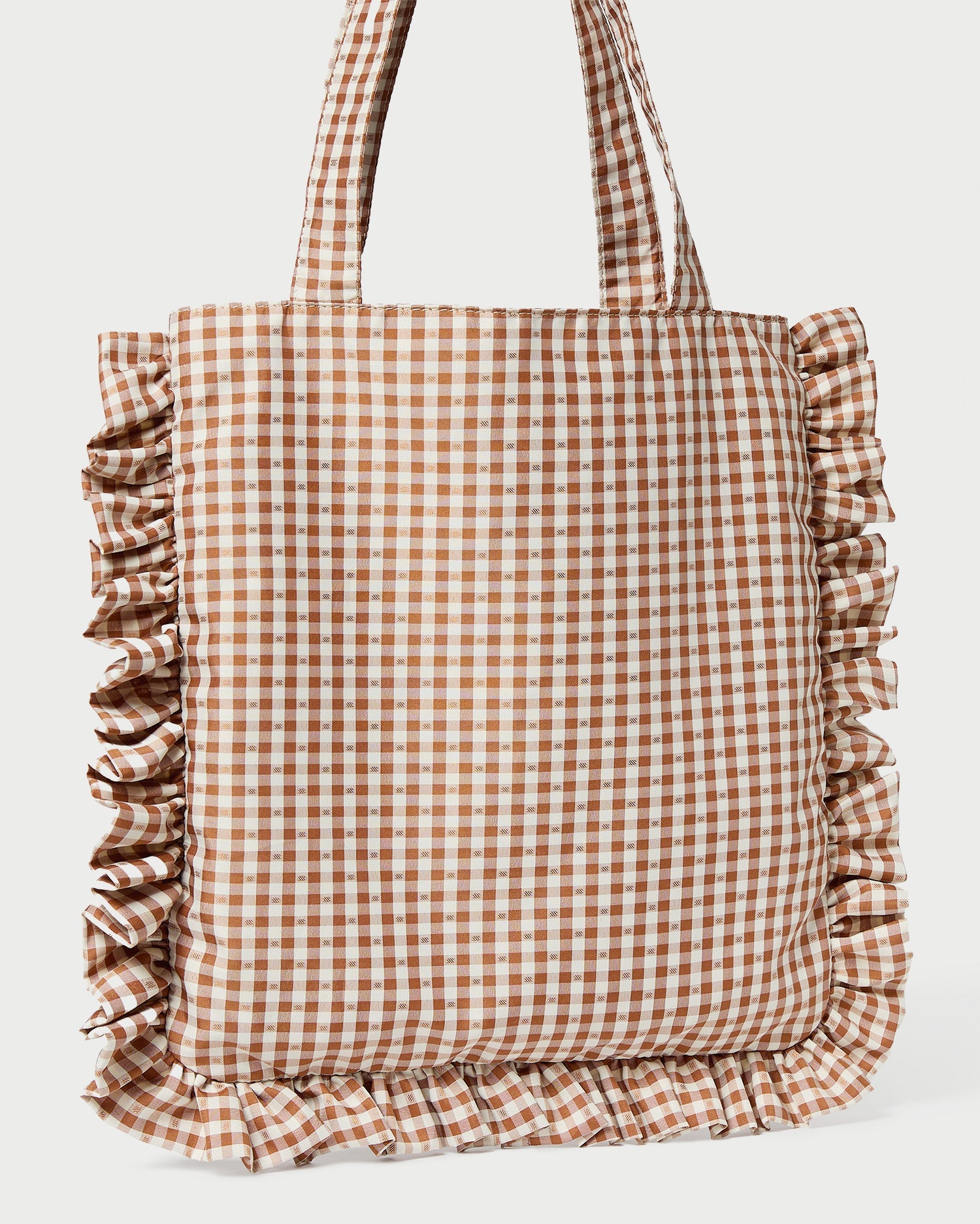 Justine Brown Gingham Ruffle Tote | Women Loeffler Randall