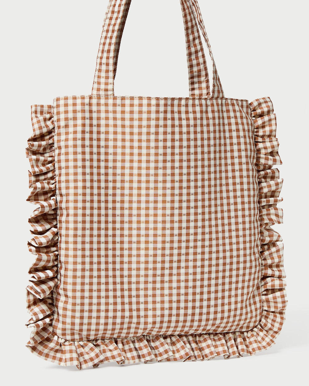 Justine Brown Gingham Ruffle Tote | Women Loeffler Randall