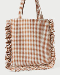 Justine Brown Gingham Ruffle Tote | Women Loeffler Randall