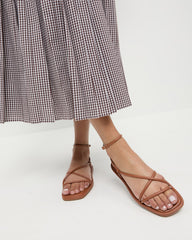 Noor Timber Leather Flat Sandal | Loeffler Randall Women