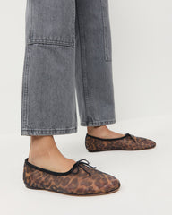 Loeffler Randall Women | Landon Leopard Mesh Ballet Flat