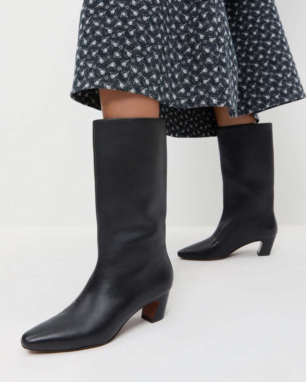 Cleo Black Leather Mid-Calf Boot | Women Loeffler Randall