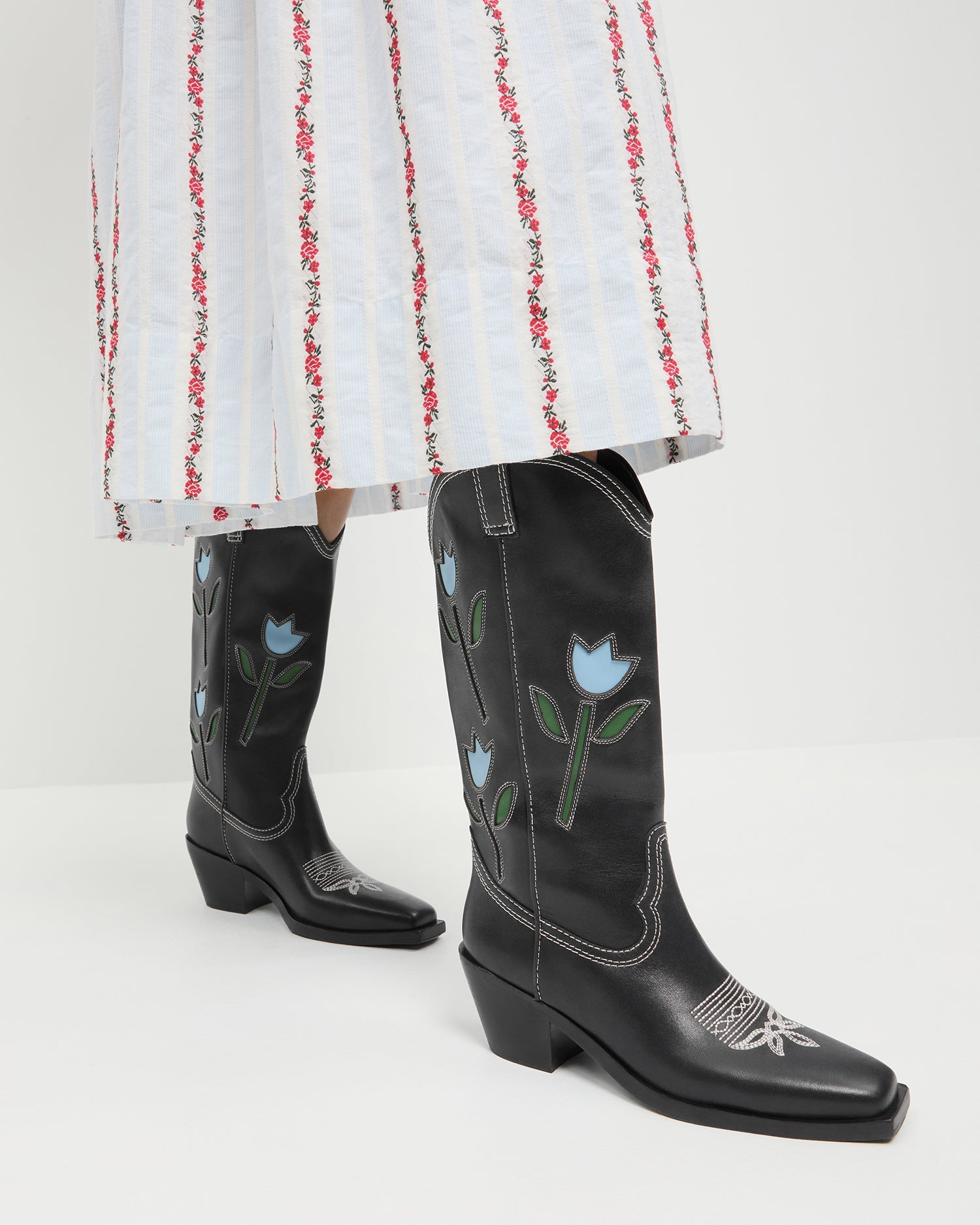 Wilder Black Tulip Leather Boot | Loeffler Randall Women