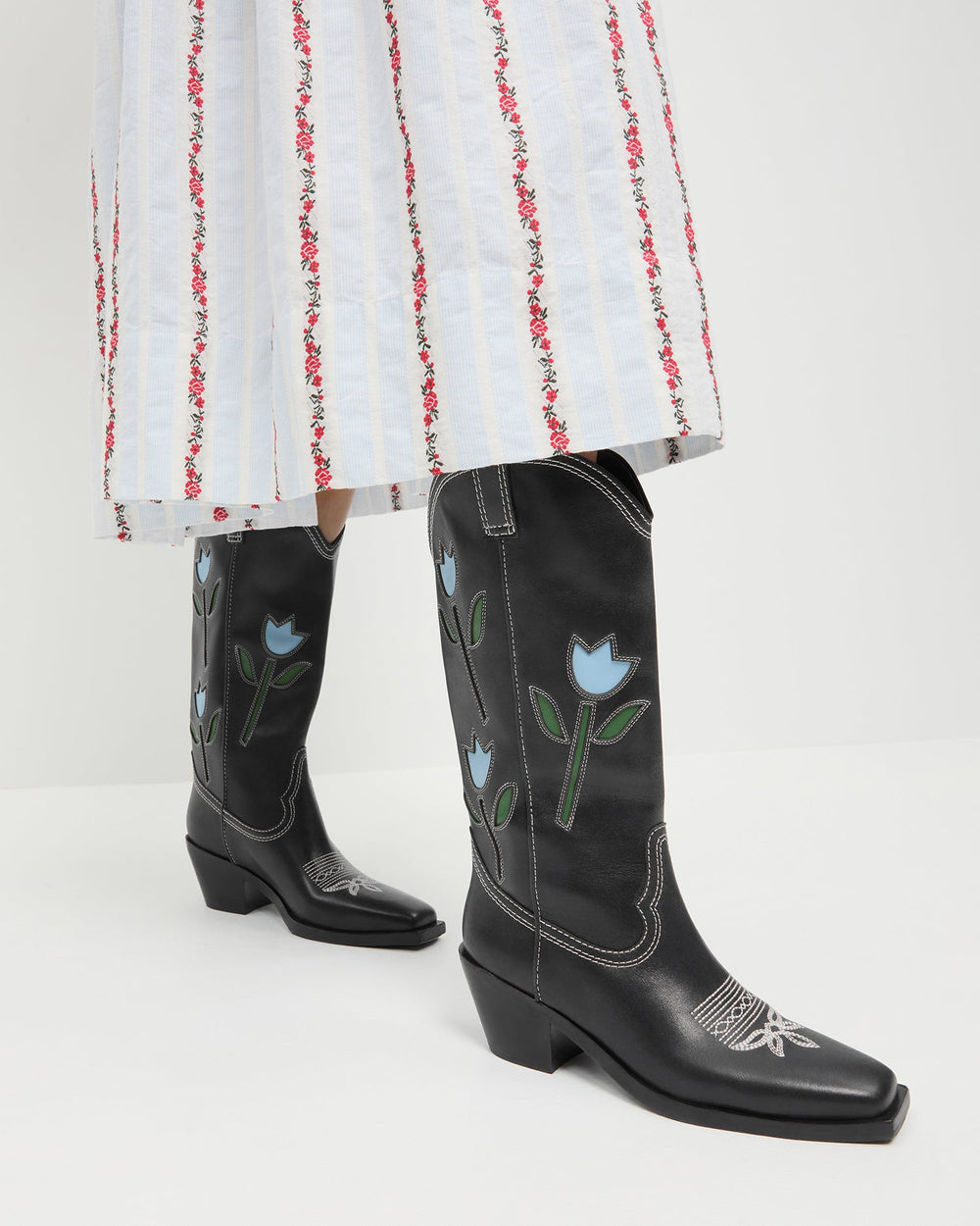 Wilder Black Tulip Leather Boot | Loeffler Randall Women