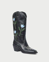 Wilder Black Tulip Leather Boot | Loeffler Randall Women