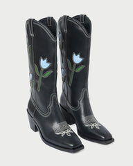 Wilder Black Tulip Leather Boot | Loeffler Randall Women
