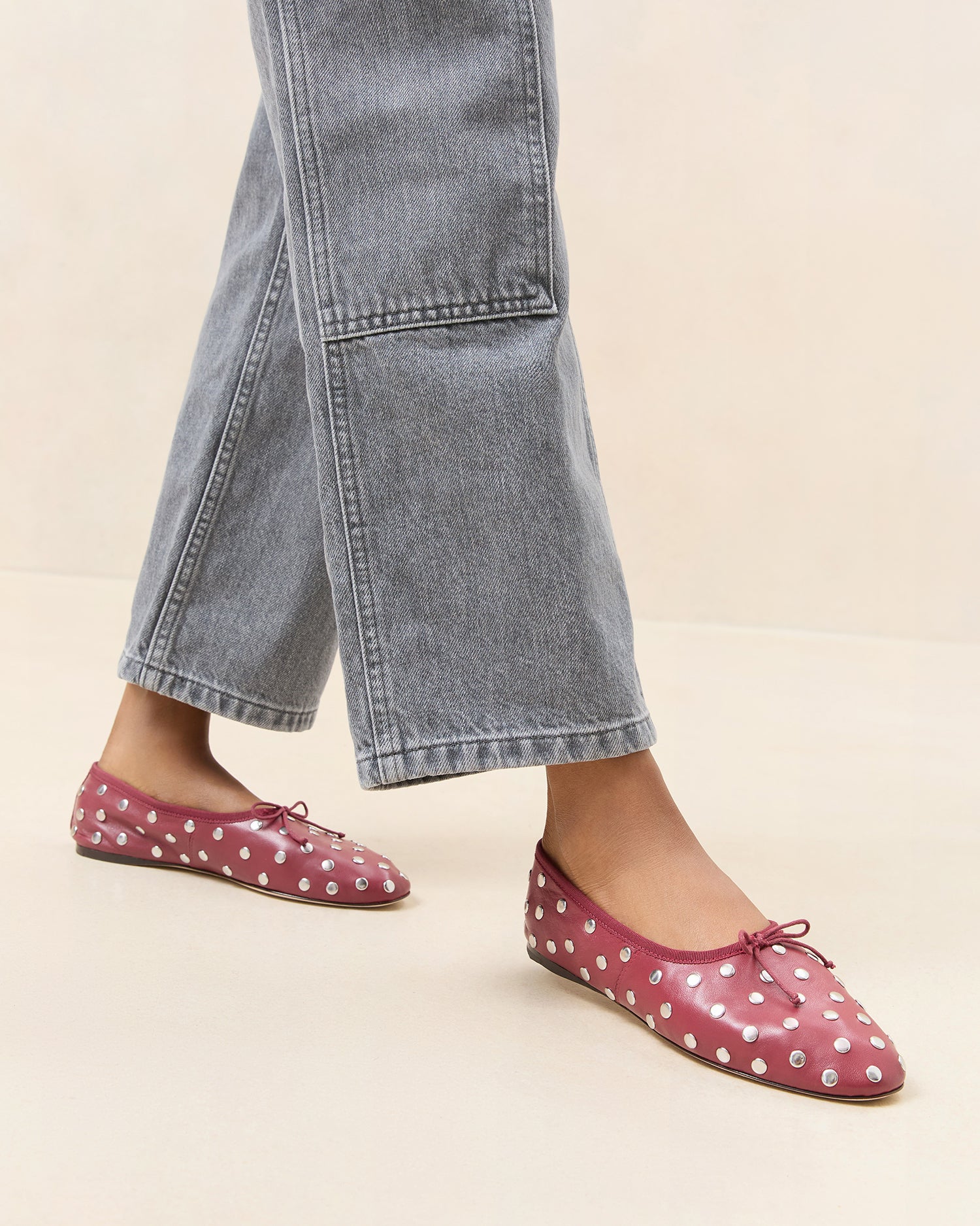 Loeffler Randall Women | Landon Wine/Silver Ballet Flat