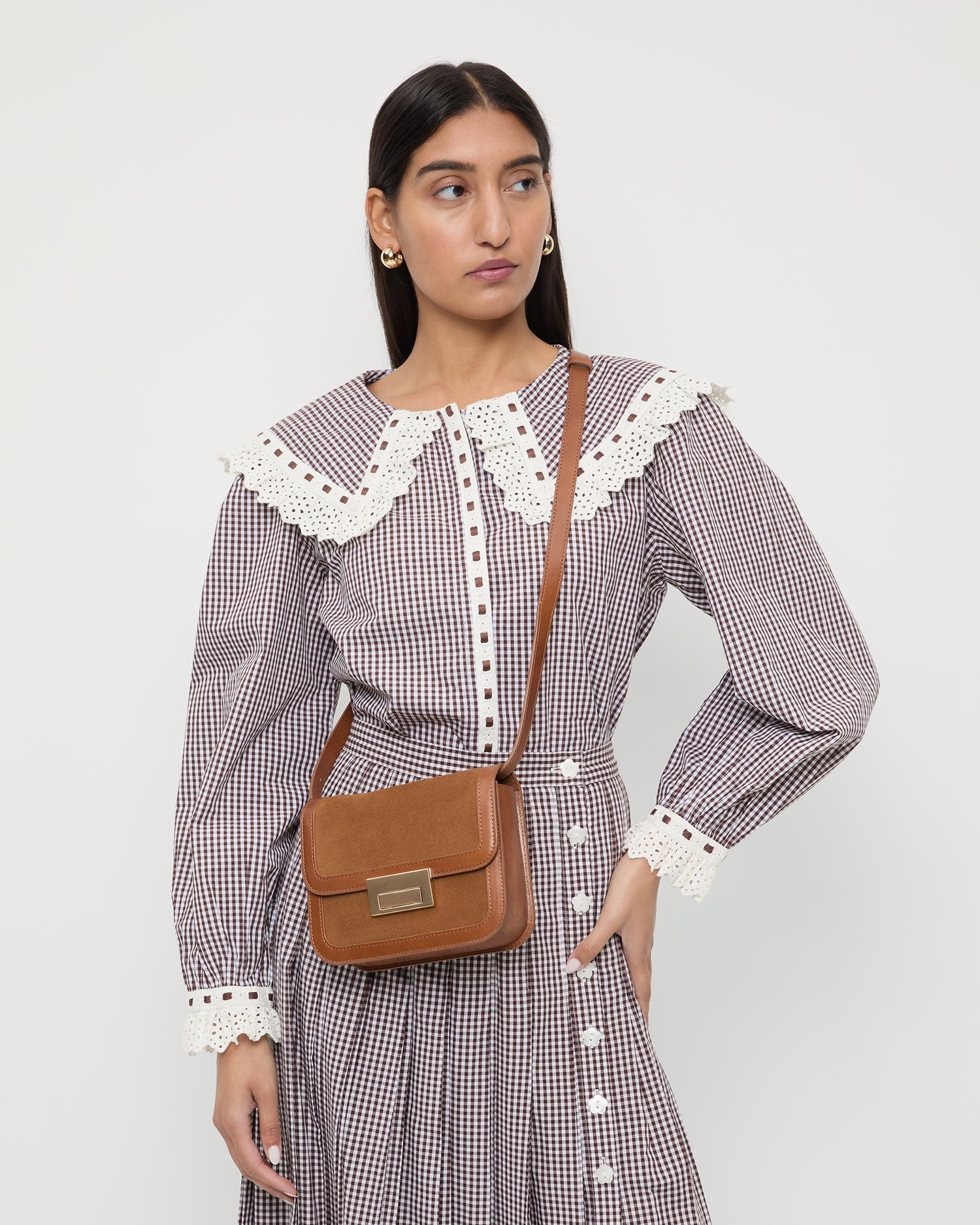 Desi Cacao Suede/Leather Crossbody | Women Loeffler Randall