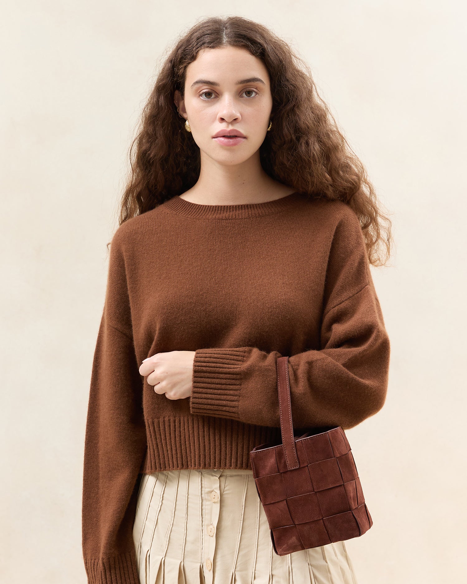 Loeffler Randall Women | Laith Espresso Suede Bucket Bag
