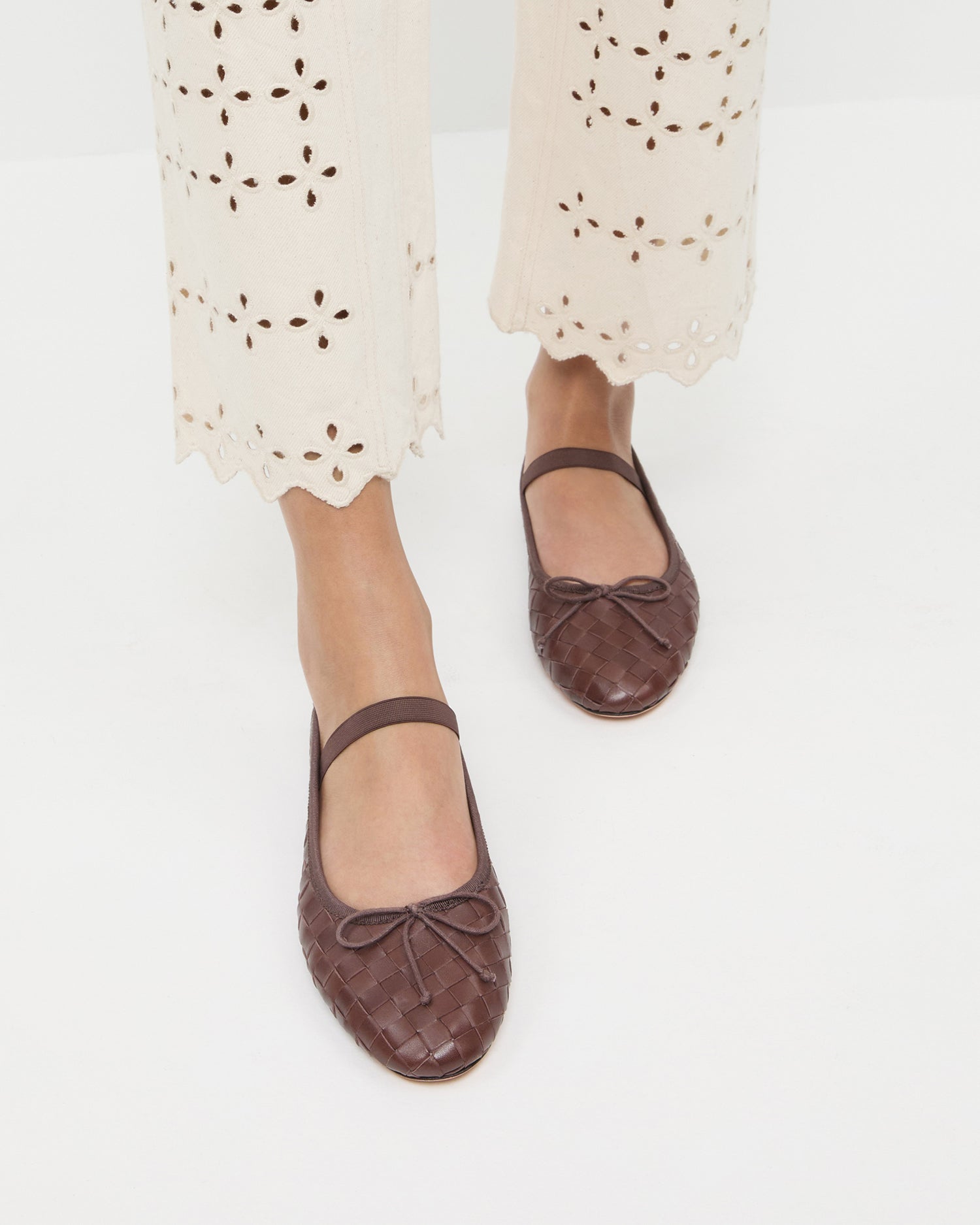 Loeffler Randall Women | Leonie Espresso Woven Ballet Flat