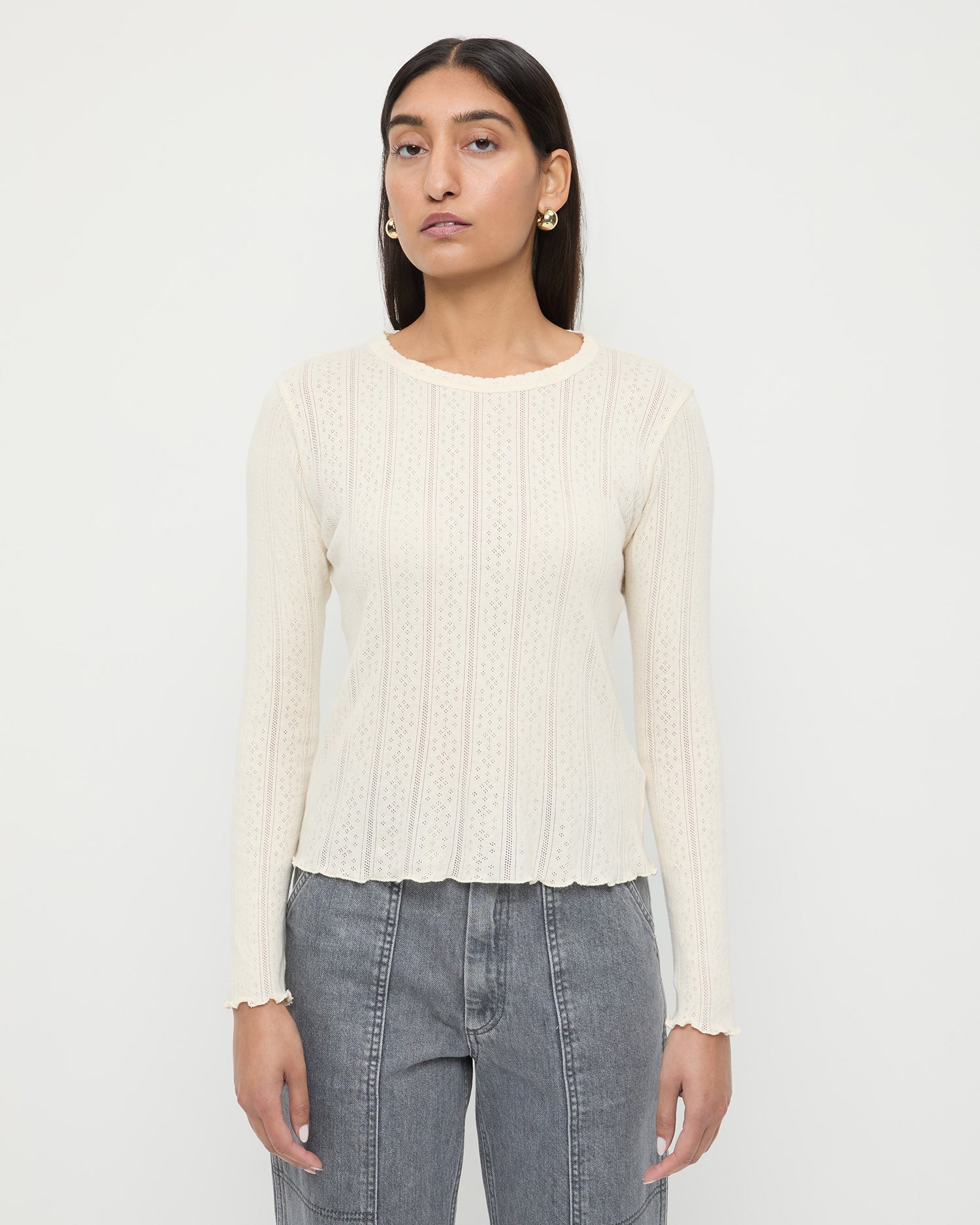 Lolo Pointelle Long-Sleeve Tee | Women Loeffler Randall