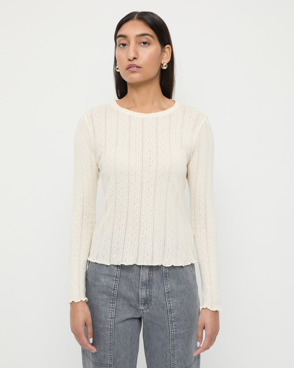Lolo Pointelle Long-Sleeve Tee | Women Loeffler Randall