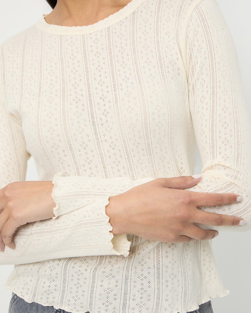 Lolo Pointelle Long-Sleeve Tee | Women Loeffler Randall