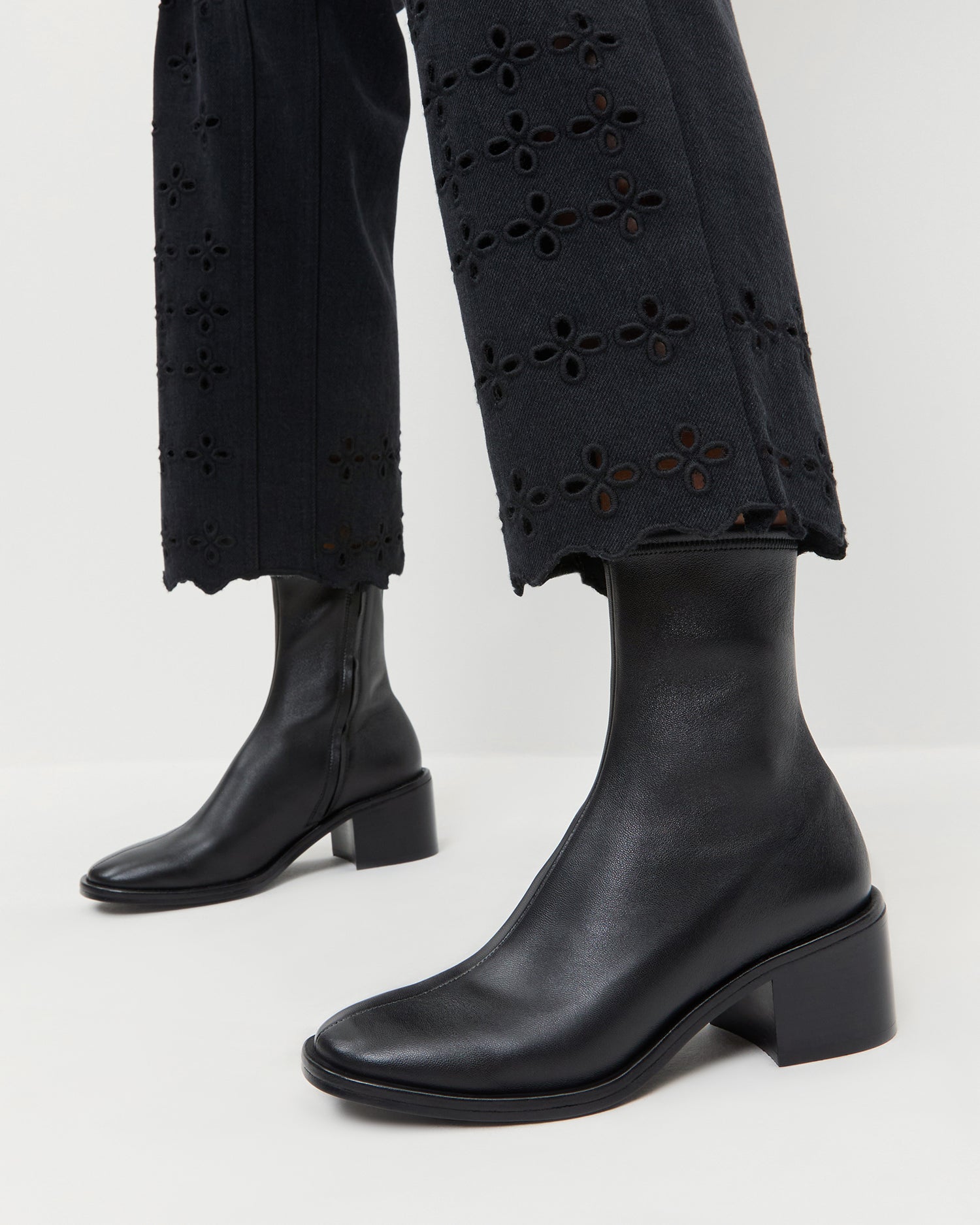 Roxy Black Leather Ankle Bootie | Loeffler Randall Women