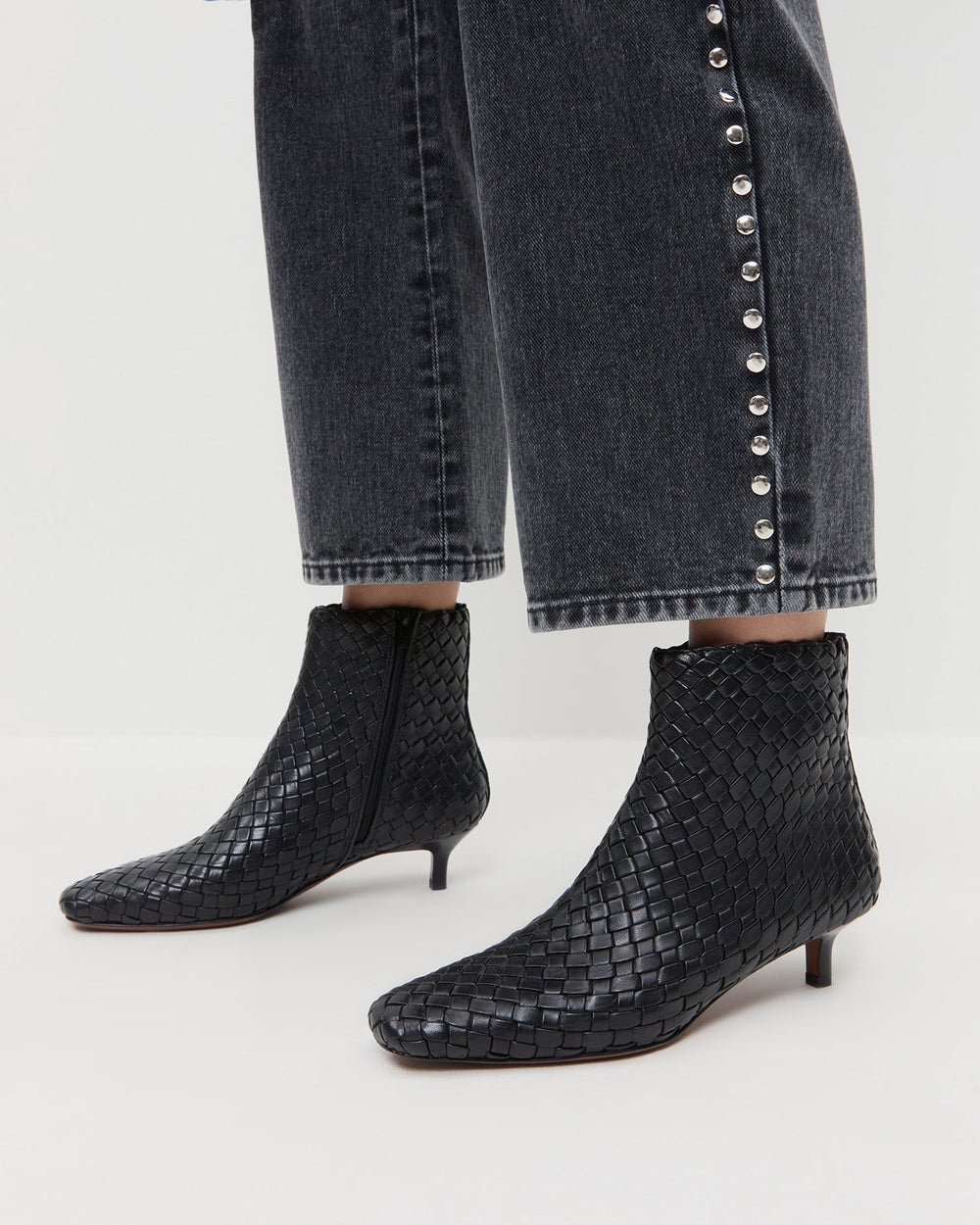 Loeffler Randall Women | Marcella Black Woven Ankle Boot