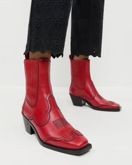 Agnes Red Leather Western Boot | Women Loeffler Randall