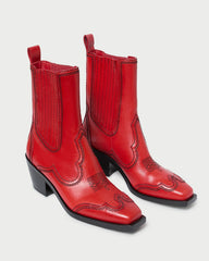Agnes Red Leather Western Boot | Women Loeffler Randall