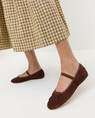 Leonie Espresso Suede Ballet Flat | Women Loeffler Randall