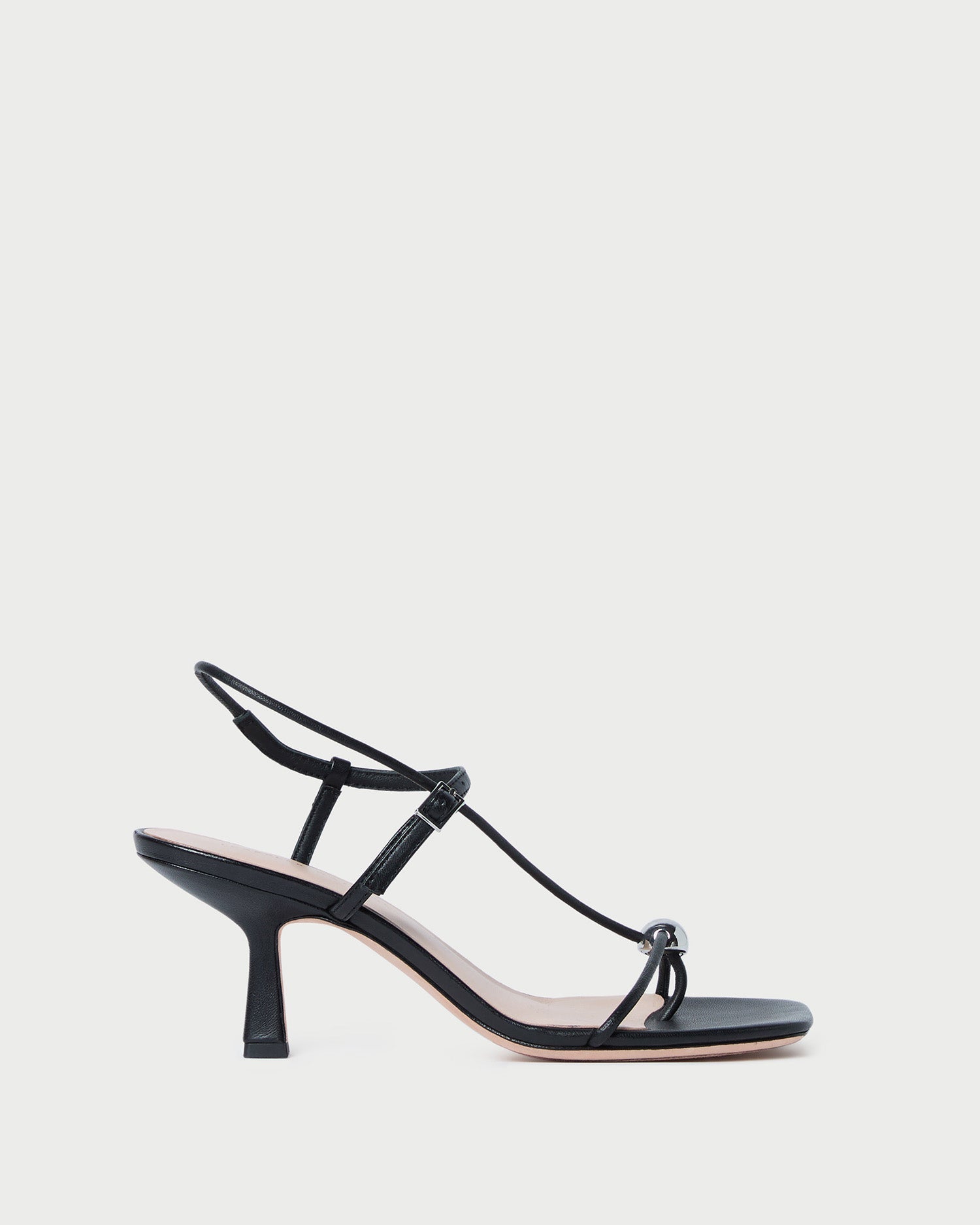 Triana Black Leather Mid-Heel Sandal | Women Loeffler Randall