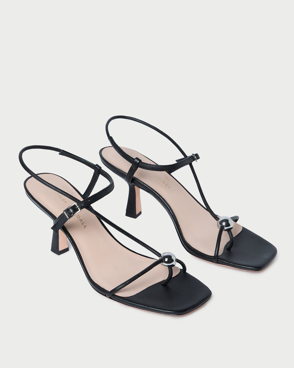 Triana Black Leather Mid-Heel Sandal | Women Loeffler Randall