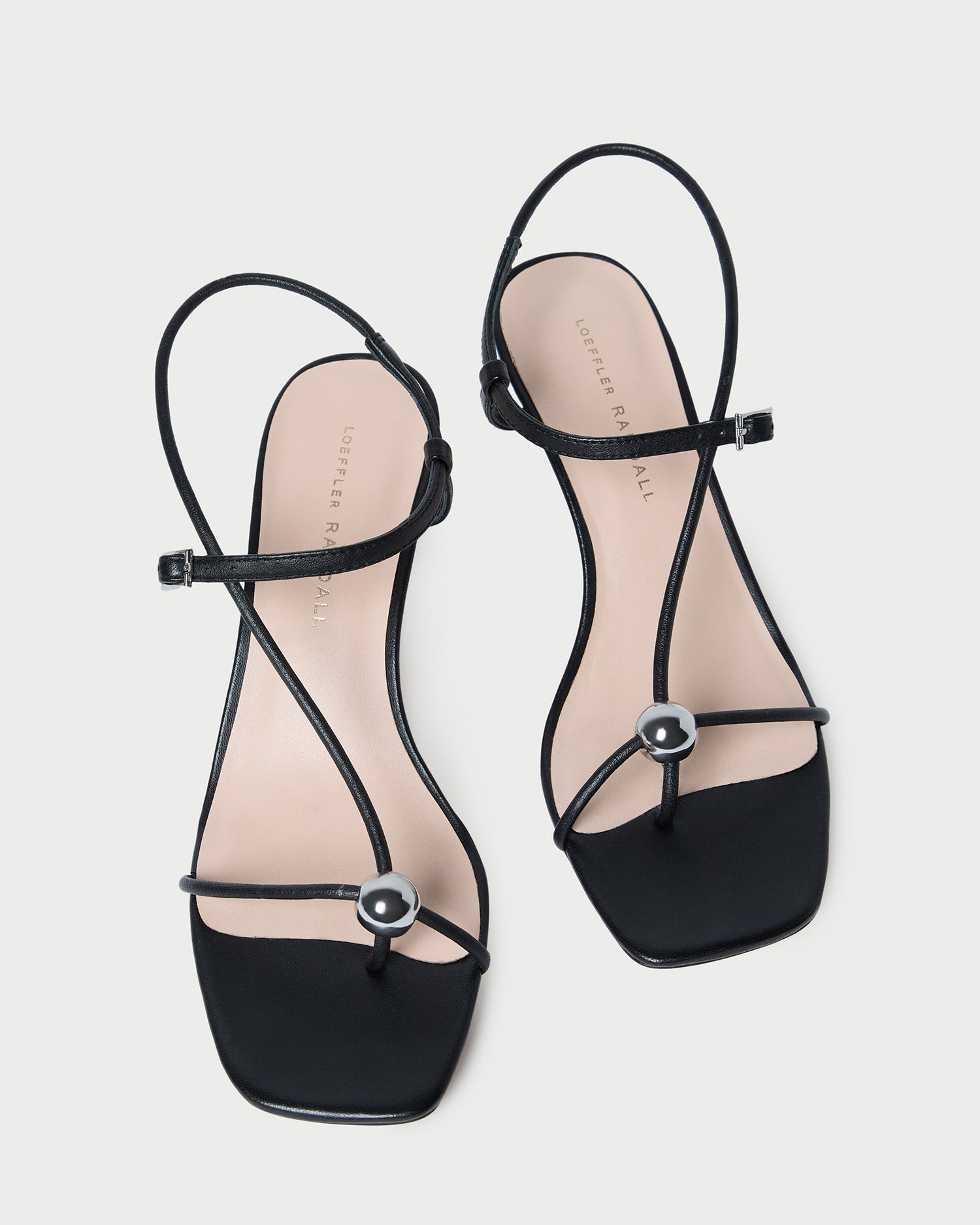 Triana Black Leather Mid-Heel Sandal | Women Loeffler Randall