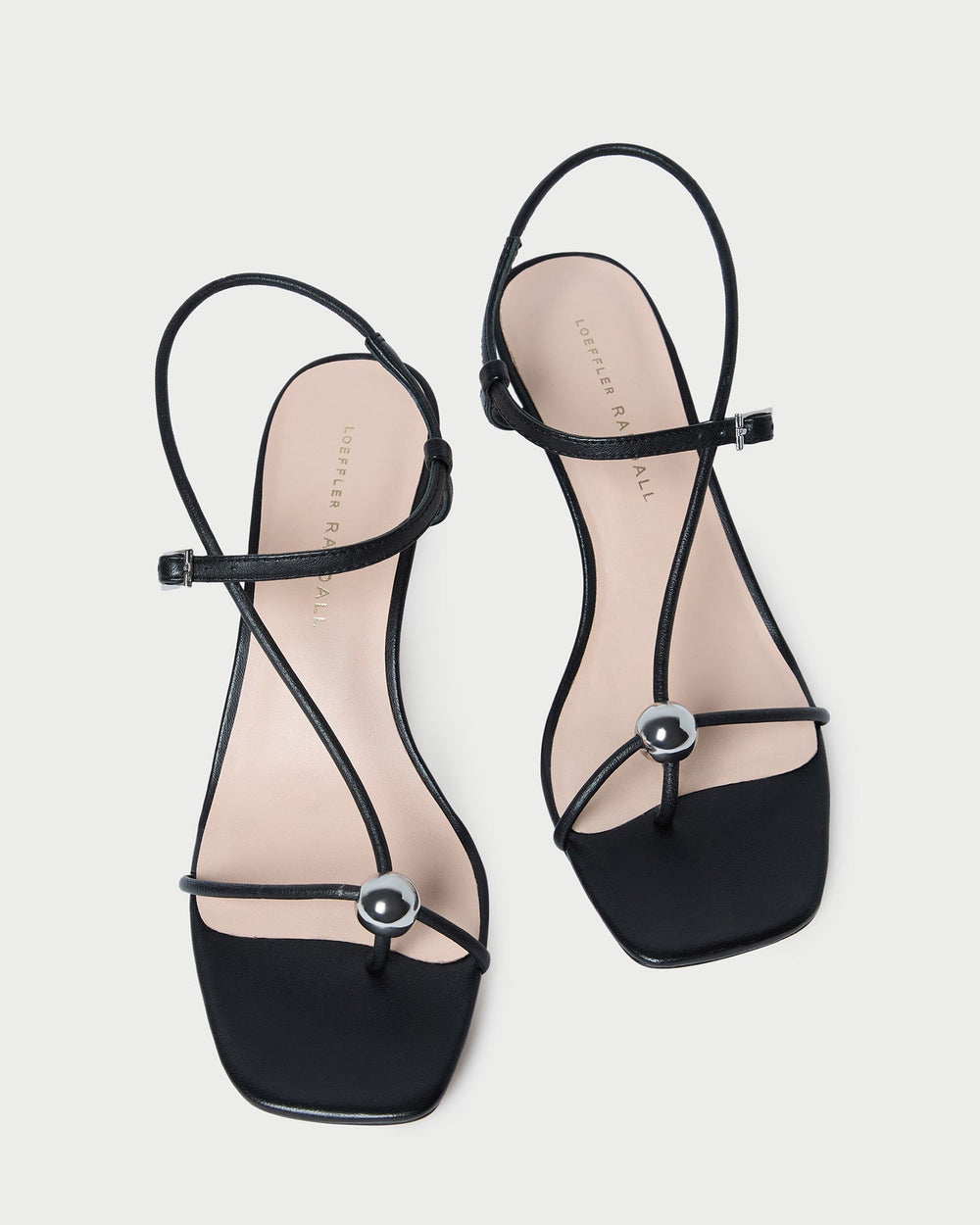Triana Black Leather Mid-Heel Sandal | Women Loeffler Randall