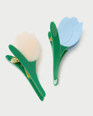 Juniper Blue/Cream Multi Tulip Clip Set | Women Loeffler Randall