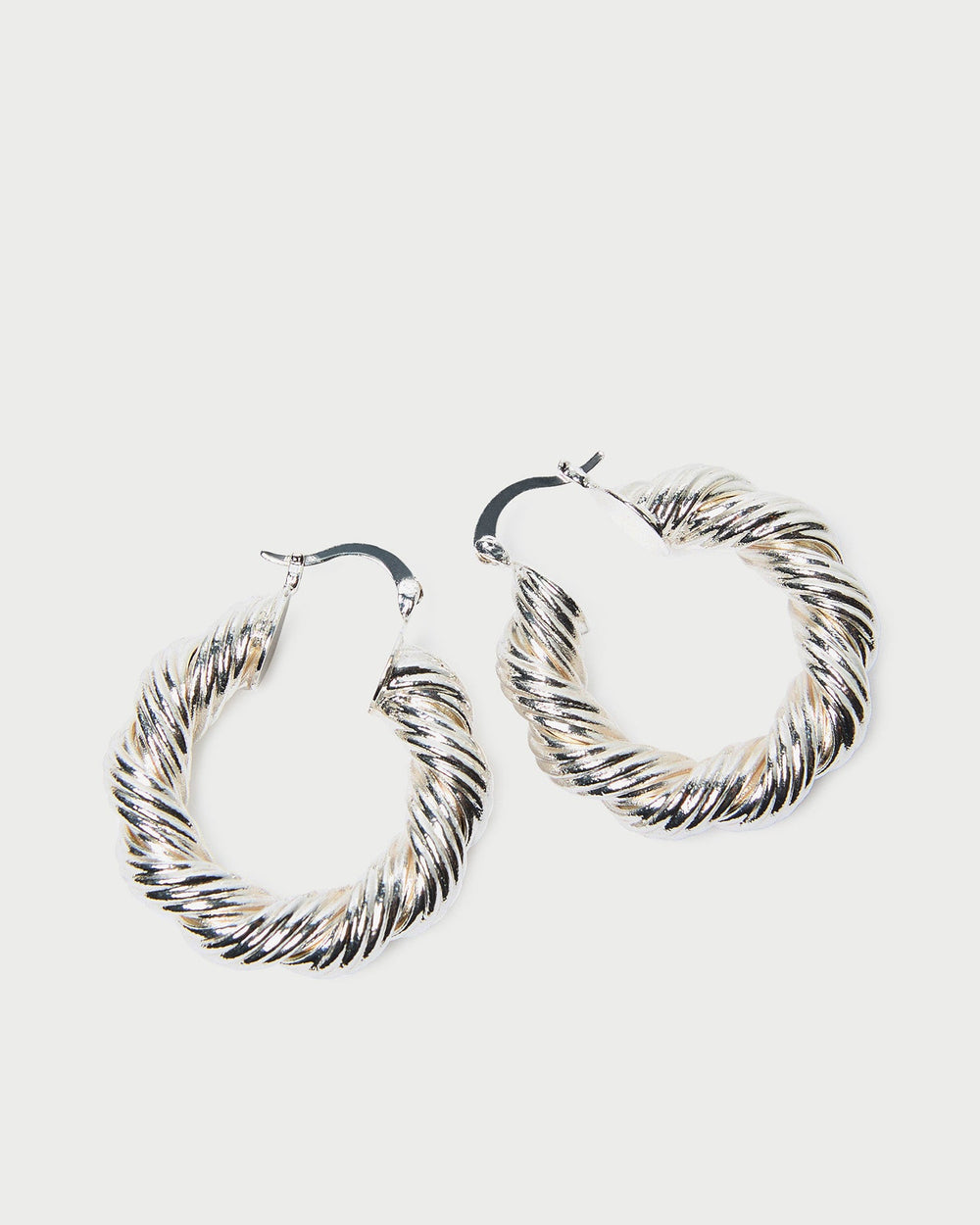 Loeffler Randall Women | Atticus Silver Twisted Hoop Earrings
