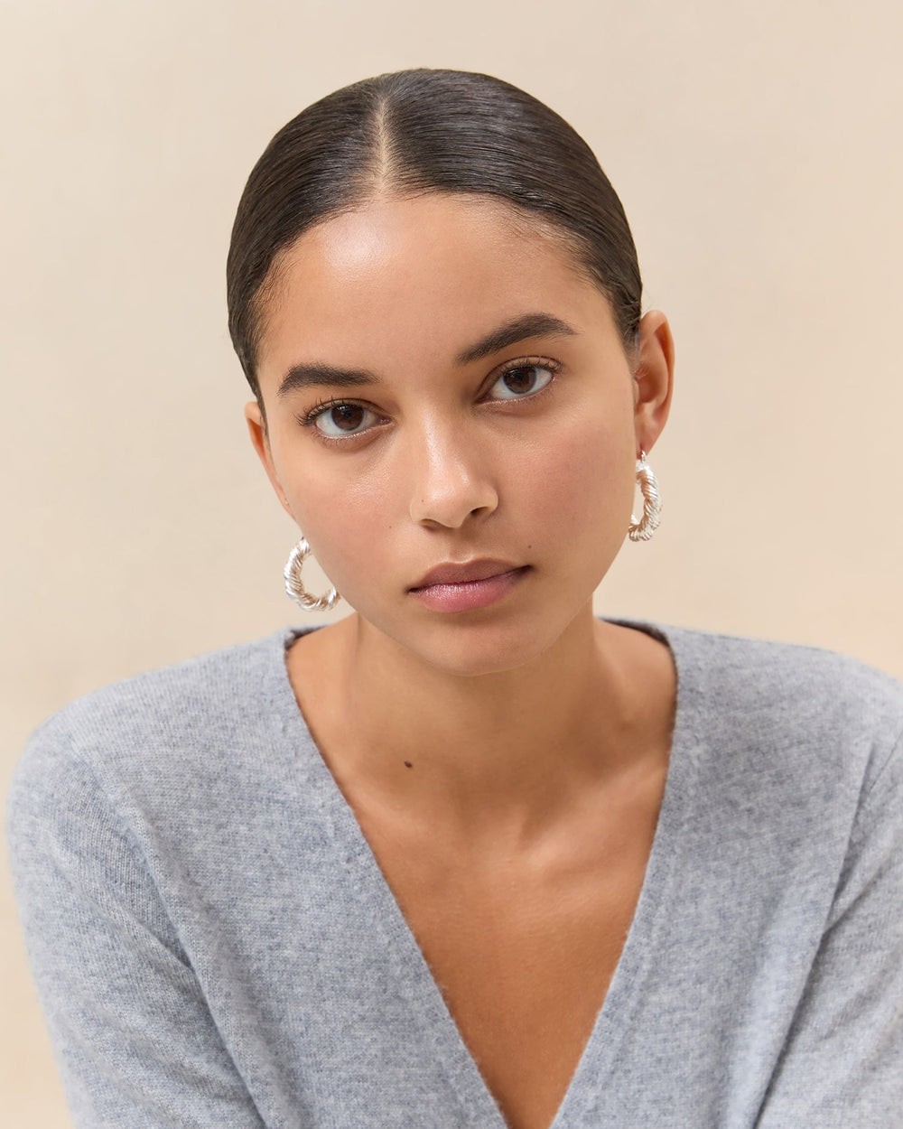 Loeffler Randall Women | Atticus Silver Twisted Hoop Earrings
