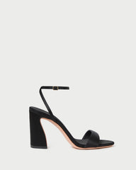Loeffler Randall Women | Malia Black Satin Curved-Heel Sandal